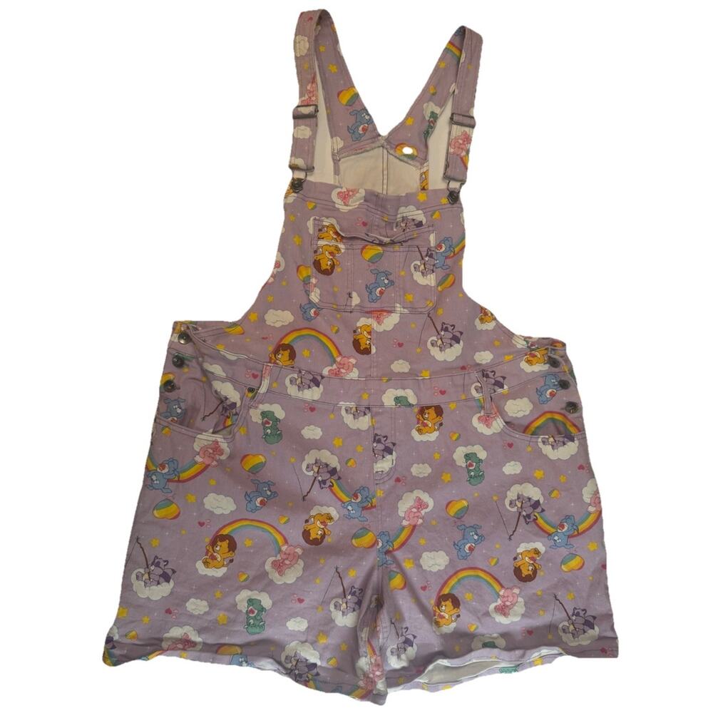 Hot Topic Care Bears Plus Size 4 Shortalls Overalls Rainbow Purple - Picture 4 of 8